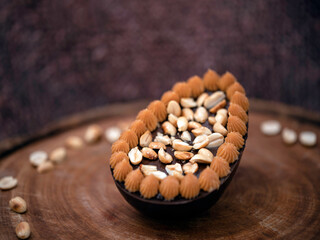 Close-up of easter egg dessert.