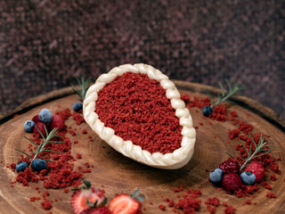 Close-up of easter egg dessert.