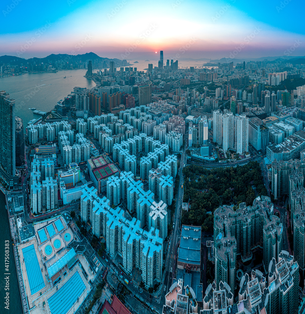 Poster hong kong cityscapes and architecture