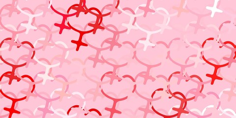 Light Red vector pattern with feminism elements.