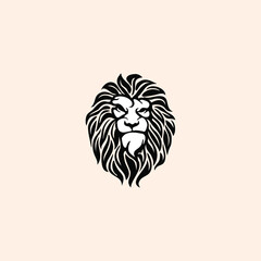 lion head logo vector template illustration design