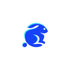 rabbit sitting logo vector illustration
