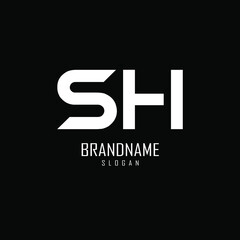 letter SH. vector logo monogram alphabet minimalistic design