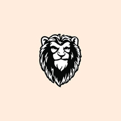 lion head logo vector template illustration design