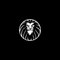 lion head logo vector template illustration design