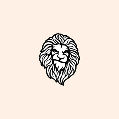 lion head logo vector template illustration design