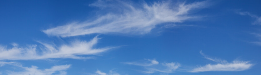 Blue sky with white clouds, panoramic sky
