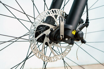 Bicycle disc brake close up picture