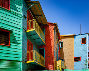 Corregated metal exteriors painted bright colors in Argentina