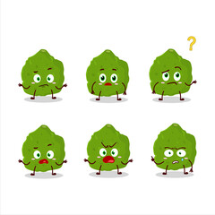 Cartoon character of kaffir lime fruit with what expression