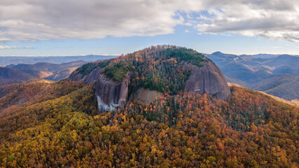 Colorful Autumn on the Blue Ridge Parkway - Looking Glass Rock - near Asheville and Brevard -...