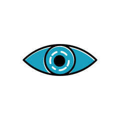 Eye virtual reality lineal color icon. simple illustration. mobile concept app line icon and web design. Editable stroke. Design template vector