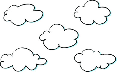 vector cartoon clouds set