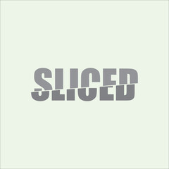 Sliced text logo vector illustrator