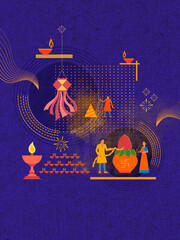 diwali festival greeting illustration image - 417513744