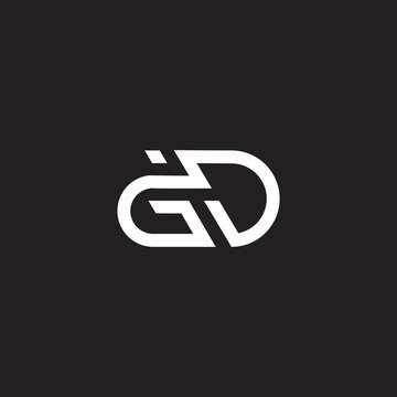 letter gd simple geometric linear logo vector