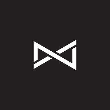 abstract letter m n x simple linked line logo vector