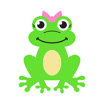 Vector Female Frog Flat Illustration