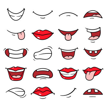 Vector Set of Cartoon Mouths