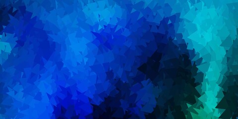 Dark blue, green vector gradient polygon wallpaper.