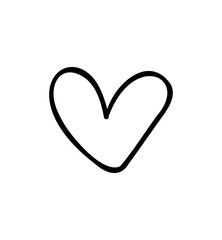Doodle heart symbol hand drawn vwctor illustration