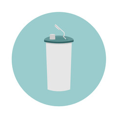 Tumbler icon design, portable drinking water holder for traveling. Icons can be used as campaign materials about the importance of avoiding single-use drink bottles 