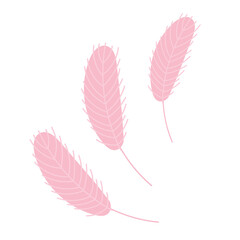  Bird's feather isolated on a white background. Chicken or goose feather. Design for Easter, Christmas, postcards, stickers. Flat vector illustration