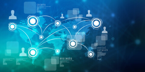 Fototapeta na wymiar 2d illustration Business Network concept 
