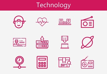 Premium set of technology line icons. Simple technology icon pack. Stroke vector illustration on a white background. Modern outline style icons collection of Server