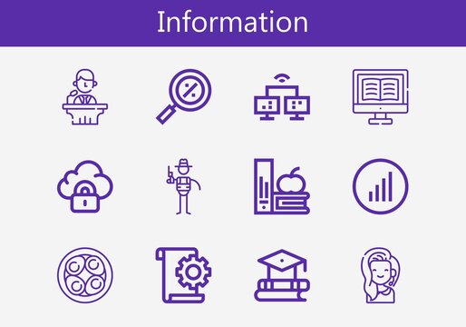 Premium set of information line icons. Simple information icon pack. Stroke vector illustration on a white background. Modern outline style icons collection of Bars graphics