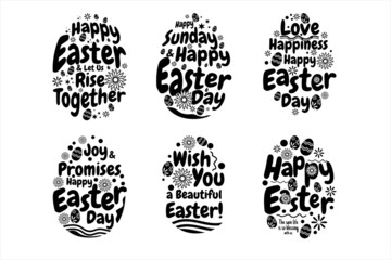 Happy easter day eggs decoration vector