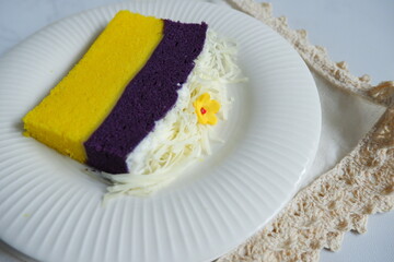 slice of cake in a white plate 