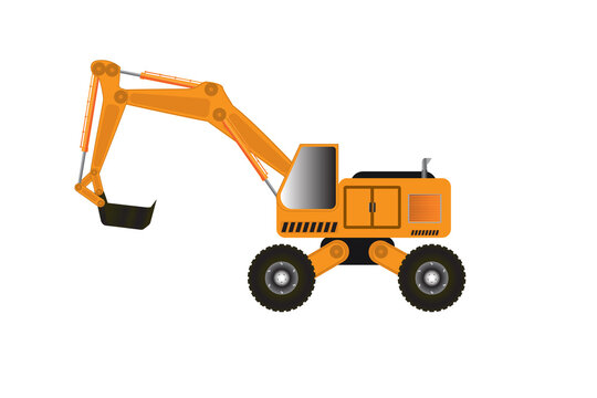 Heavy industry loader, mechanical symbol. loader isolated on white background