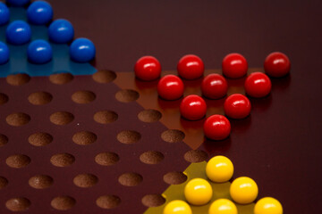 Chinese checkers board detail, Chinese checkers concept