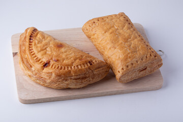 Pineapple pie on a white background