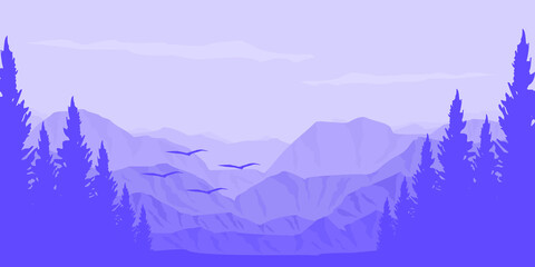 creative landscape mountain with sky for web banner, tourism banner, desktop wallpaper