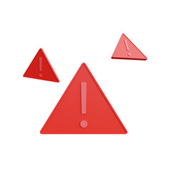 3d illustration danger sign with red and white background