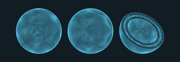 Sphere formed by many particles. 3d vector illustration for science, education or medicine.