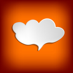 Vector comic speech bubble on color background. Isolated colorful banner, empty paper shape. Cartoon flat illustration for chat. Template frame. Hand draw style, dialog cloud.