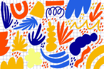 pattern with hand drawn abstract shape seamless