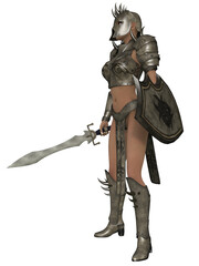 3d illustration of a sexy woman in a fantasy costume