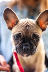 close up of french bulldog puppy