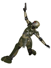 3d illustration of a female figure in a science fiction costume