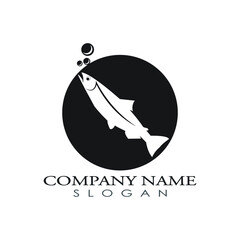 salmon fish logo template, creative vector symbol