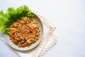 a plate of fried rice