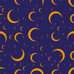 Obraz na płótnie Canvas Crescent moon on a purple background. Seamless vector pattern.