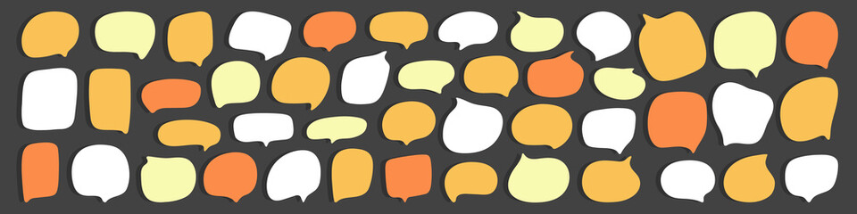 Hand drawn pop art cartoon doodle Bubble speech set collection