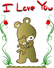vector cartoon bear hug toy bear i love you