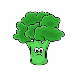 Cute broccoli character vector template design illustration