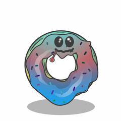 cute donuts character vector template design illustration